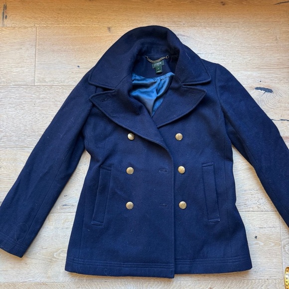 🔥CLASSIC J.CREW 🔥Navy Pea Coat Sz 6 Price Firm! - Picture 2 of 11